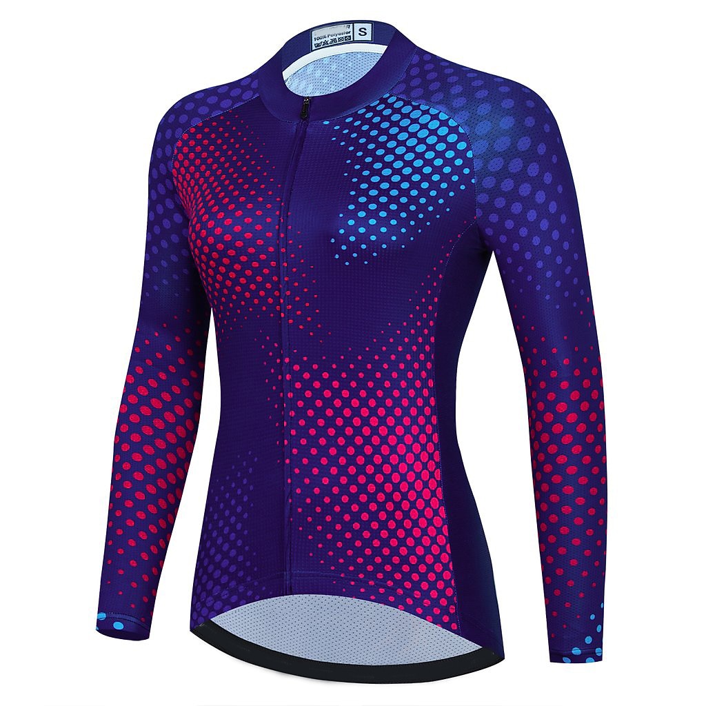 Mujer Maillot de Ciclismo A Lunares Manga Larga Bicicleta Maillot Camiseta con 3 bolsillos traseros MTB Bicicleta Montaña Ciclismo Carretera Secado rápido Bandas Reflectantes Bolsillo trasero 2026 - $34.99 –P2