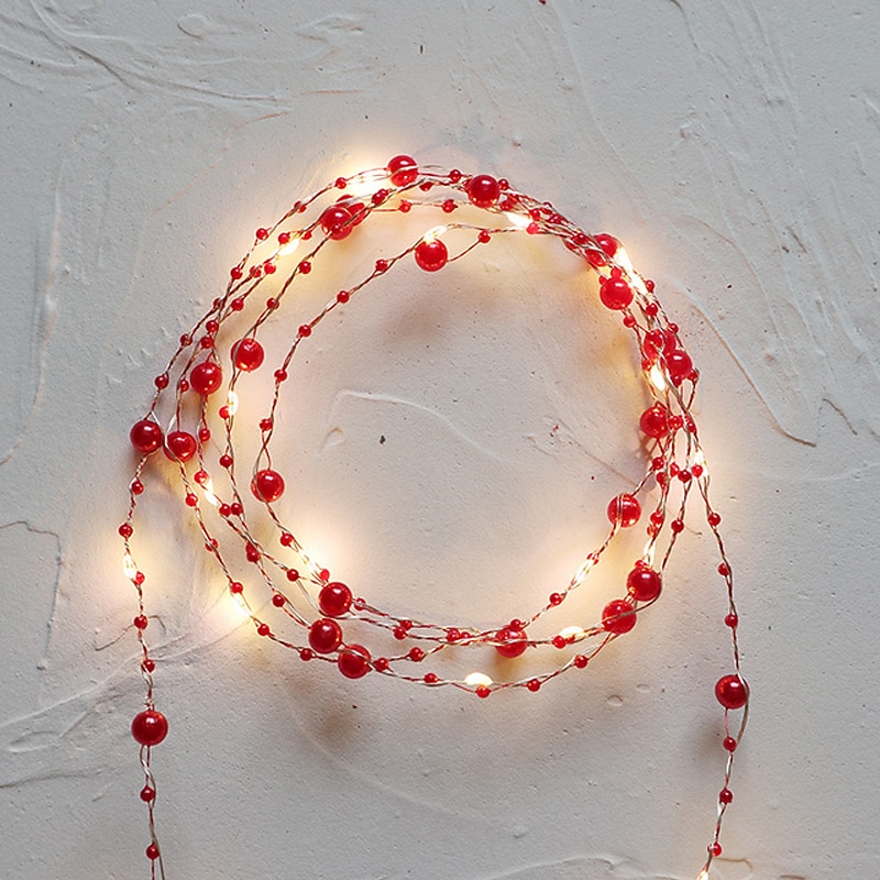 5m 50leds Pearl Wire Copper String Lights Battery Powered Fairy Lamp Christmas Wedding Party Home Garland Holiday Decoration 2025 - $16.99 –P11