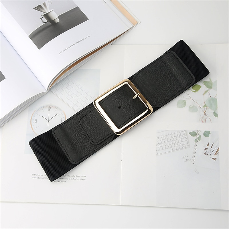 Damen Gürtel PU Schwarz Gold Weiter Gürtel Alltagskleidung Geschäft Täglich Verabredung Einfarbig / Frühling / Sommer / Herbst / Winter / Goldfarben 2025 - $14.99 –P8