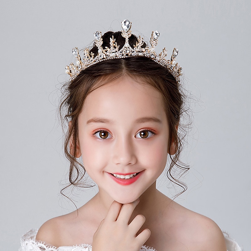 kinderkleidung Mädchen Haarzubehör Goldene Wassertropfenkrone Silberne Wassertropfenkrone 2025 - $15.49 –P3