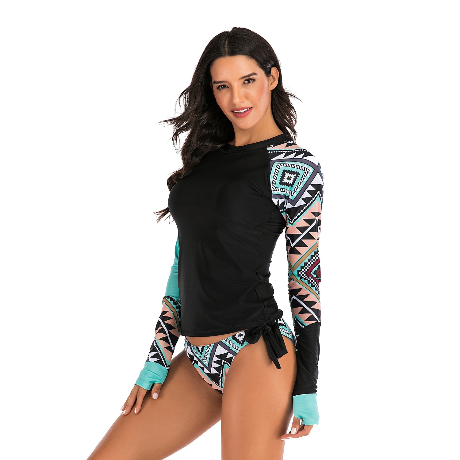 Women's Rash guard Swimsuit UV Sun Protection Breathable Quick Dry Long Sleeve Swimwear Bathing Suit 2 Piece Swimming Surfing Water Sports Floral Summer Spring Autumn / Fall 2025 - $30.99 –P7
