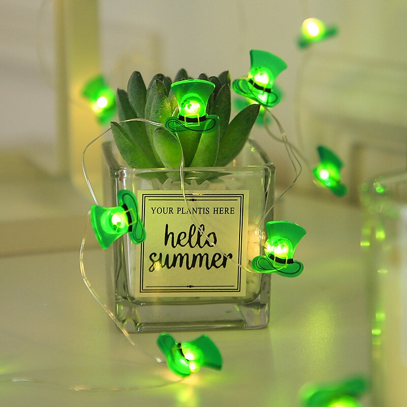 st. luci diurne di patrick quadrifogli decorativi luci della stringa del led 5m 16.4ft 50leds alimentato a batteria fata lucky clover luci della stringa per la camera da letto festa festa verde irlandese decorazione del 2025 a $12.99 –P11