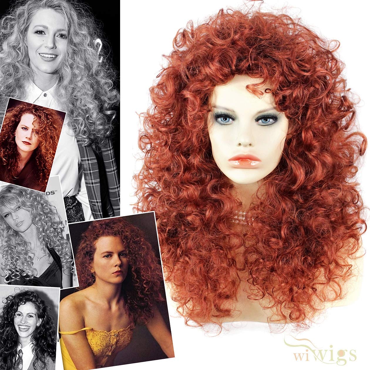 Middelaldersk parykk vill utemmet lang krøllete full parykk rødrev damers parykker rød afroparykker kvinner cosplay parykker Halloween-parykker 2025 - $28.99 –P2