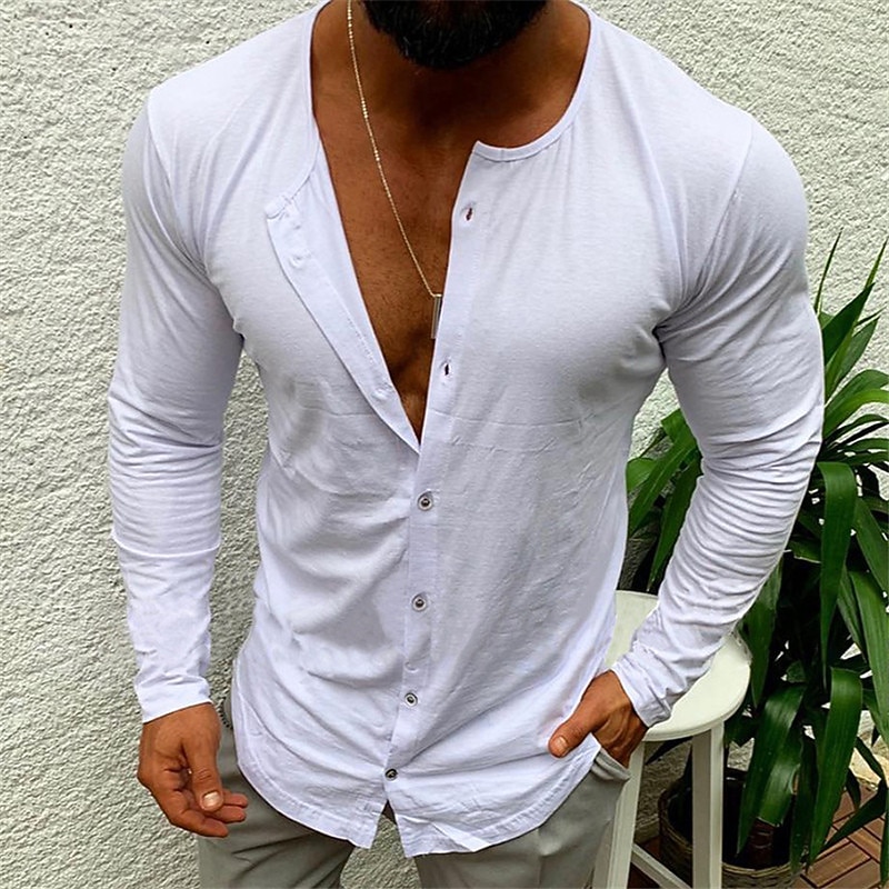 Herre Skjorte Sommerskjorte Uformell skjorte Skjorte med knapper Langermet skjorte Hvit Fuksia Kakifarget Langermet عادي Avslappet Daglig Klær Lin som stoff Polyester Mote Fritid Bekvem 2026 - $32.99 –P2