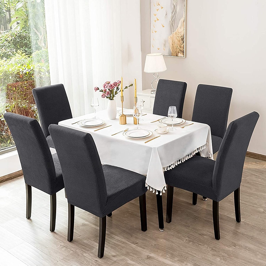 husă pentru scaune de sufragerie husă elastică pentru scaun, moale, uni, roșu visiniu, culoare solidă, rezistentă, lavabilă, protectie de mobilier pentru petrecere în sufragerie 2025 - $9.99 –P3