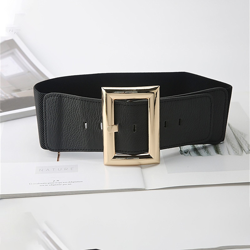 Damen Gürtel PU Schwarz Gold Weiter Gürtel Alltagskleidung Geschäft Täglich Verabredung Einfarbig / Frühling / Sommer / Herbst / Winter / Goldfarben 2025 - $14.99 –P6