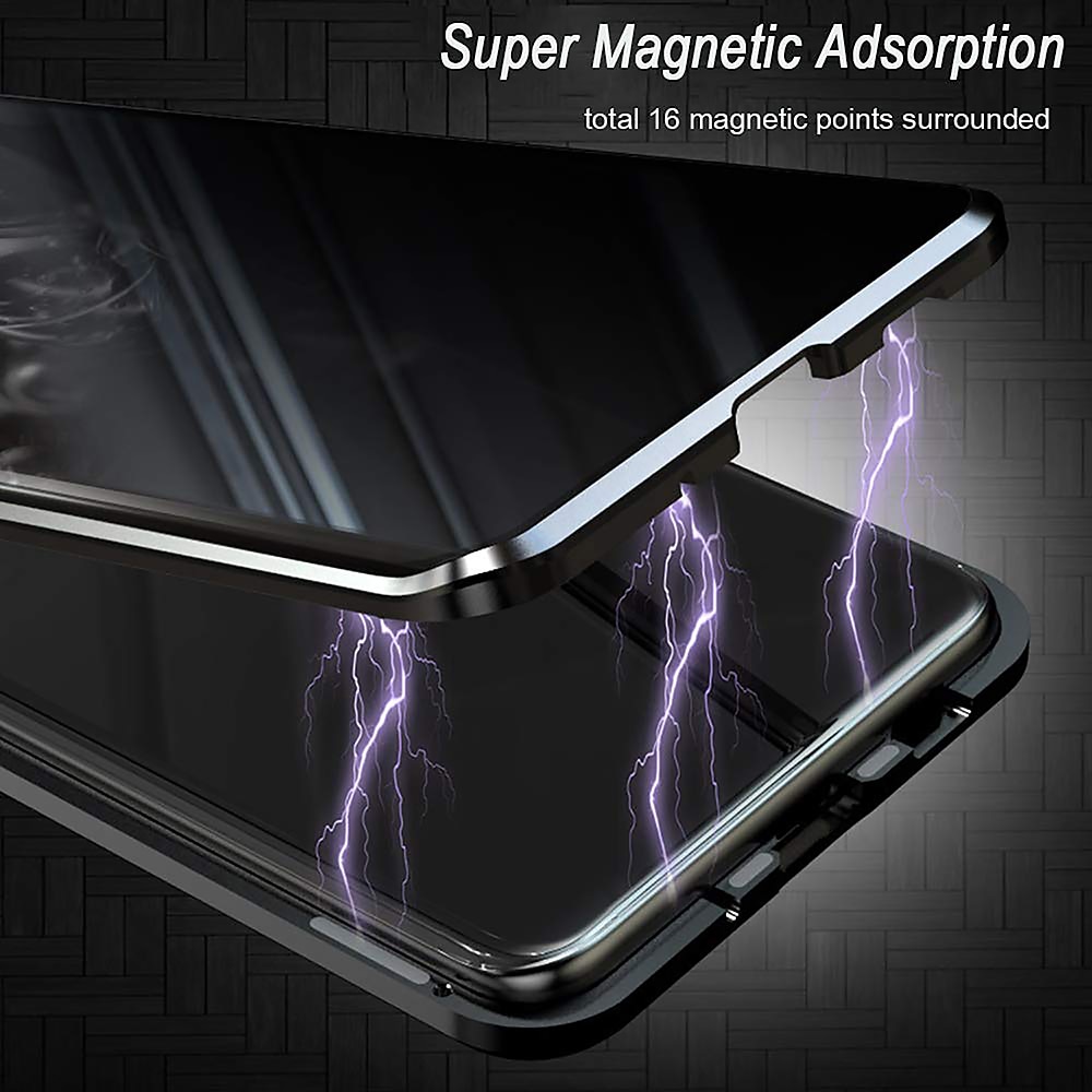 Magnetic Case with Screen Protector for Samsung Galaxy S24 S23 S22 S21 S20 Plus Ultra  A14 A34 A54 A52 Single Sided Glass Fashion Shockproof Solid Colored Tempered Glass Metal Phone Case 2025 - $19.99 –P3