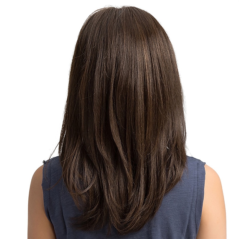 perucas marrons para mulheres peruca reta longa castanha cabelo sintético castanho perucas femininas com franja de 2025 por $28.99 –P4