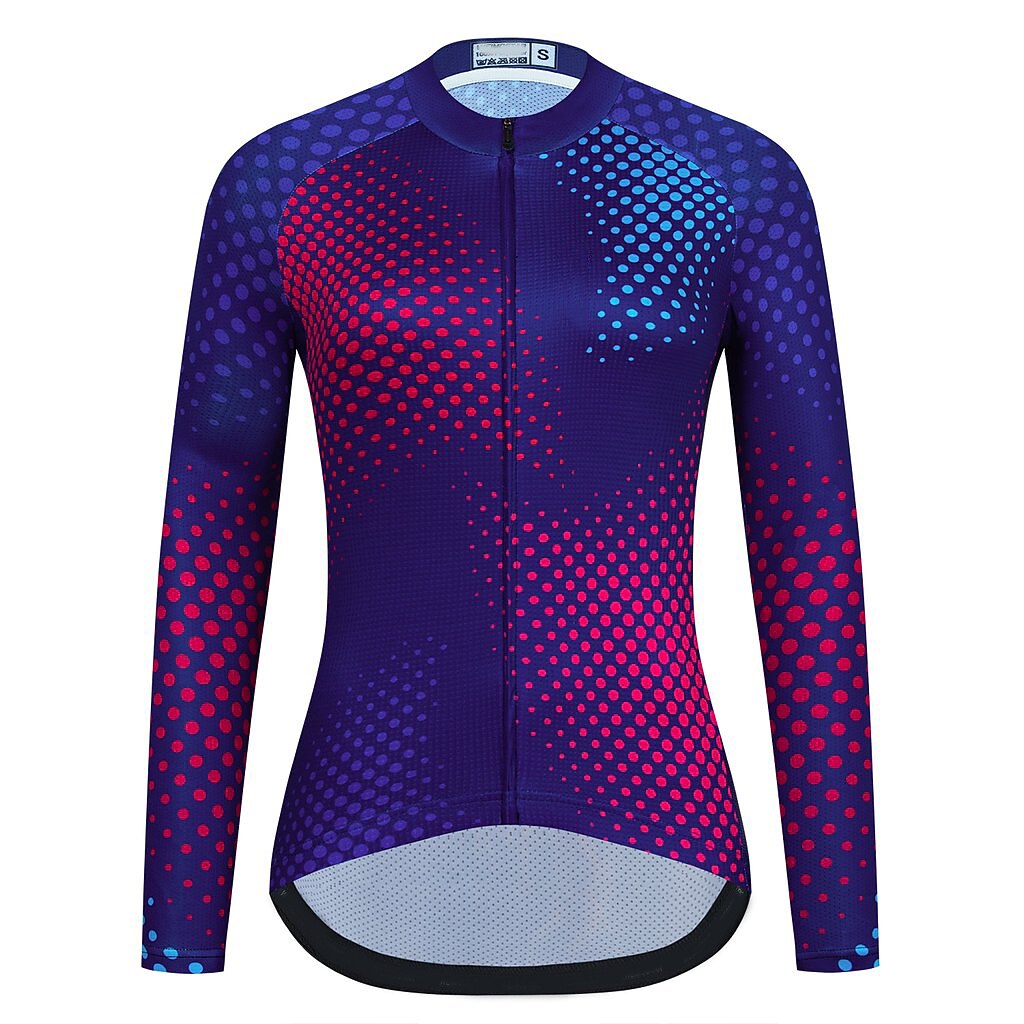 Mujer Maillot de Ciclismo A Lunares Manga Larga Bicicleta Maillot Camiseta con 3 bolsillos traseros MTB Bicicleta Montaña Ciclismo Carretera Secado rápido Bandas Reflectantes Bolsillo trasero 2026 - $34.99 –P1