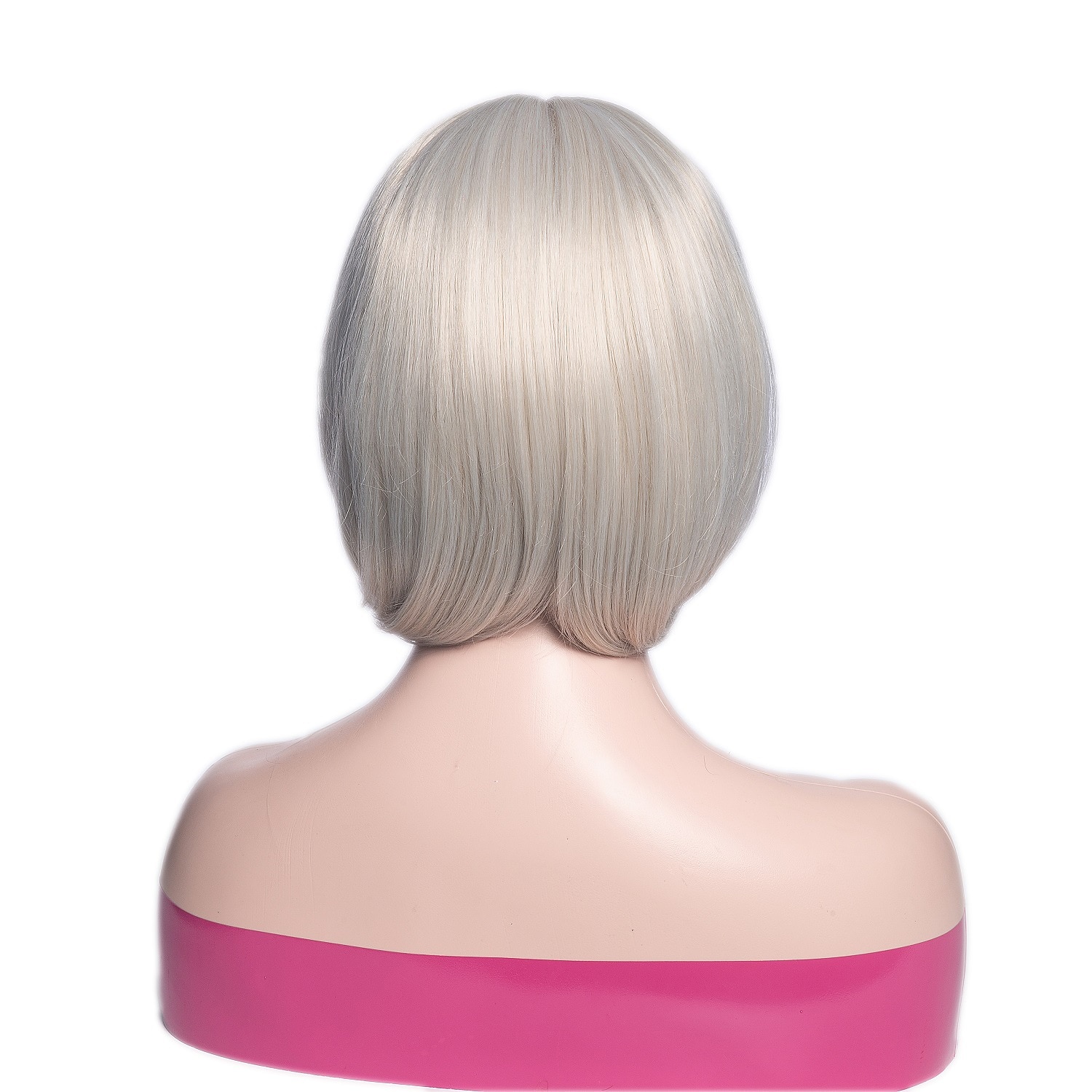 Graue Perücken für Frauen, synthetische Perücke, natürlicher gerader Bob mit Pony, Perücke, blond, hellgolden, rosa, blond, braun, weiß, 35,6 cm, für tägliche Party, Weihnachtsfeier-Perücken, 2025 - $15.99 –P5