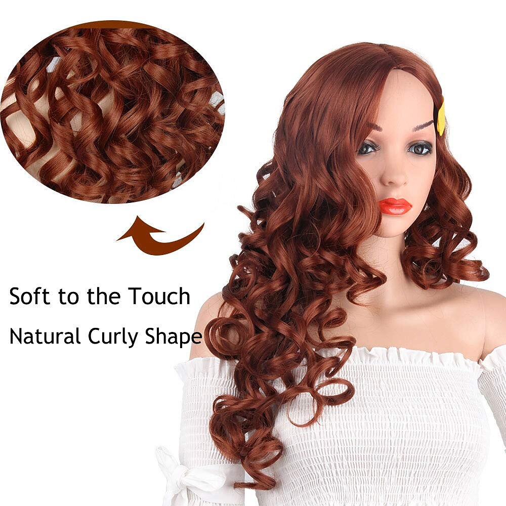 auburn curly hair wig