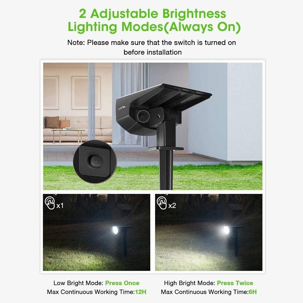 2PCS Solar Landscape Spotlight Outdoor 2 Brightness Modes 2 in 1 Solar Landscape Spotlight IP67 Waterproof Solar outdoor light lawn light pathway lights 2025 - $92.99 –P12