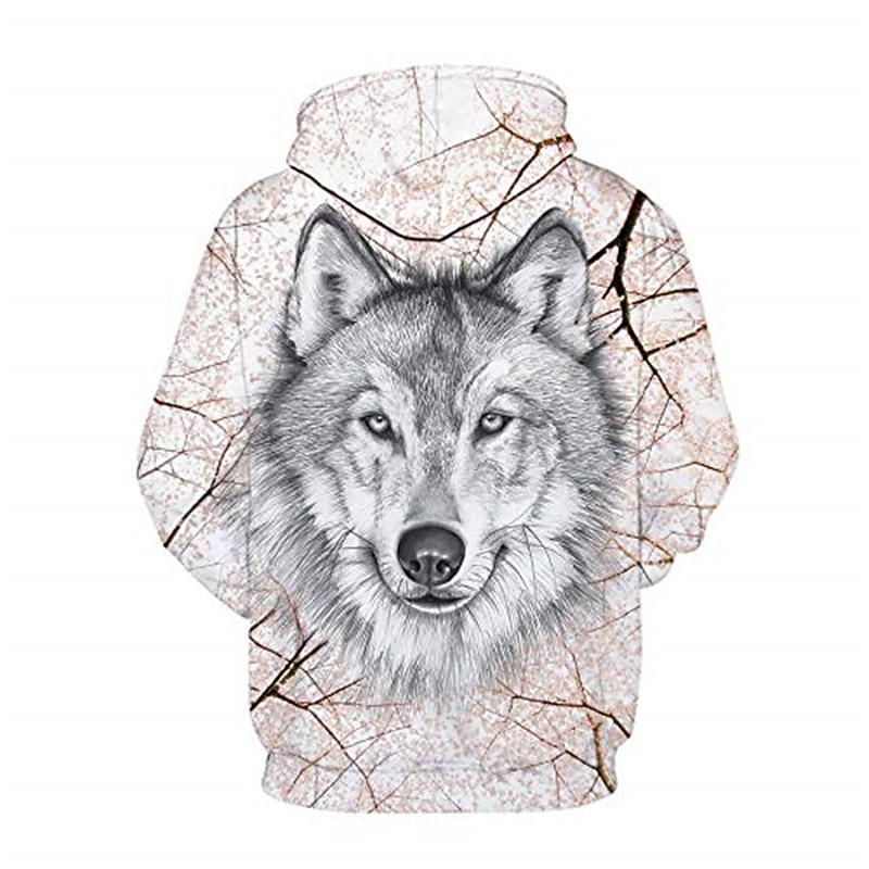 Voor heren Wolf Patroon met dieren Trui met capuchon Hoodies Sweatshirt Vintage Ontwerper Basic Hiphop Lange mouw Capuchon WY-0325 WY-0326 WY-0327 WY-0323 WY-0330 Ontwerper S M L XL XXL XXXL 2026 - $30.99 –P5