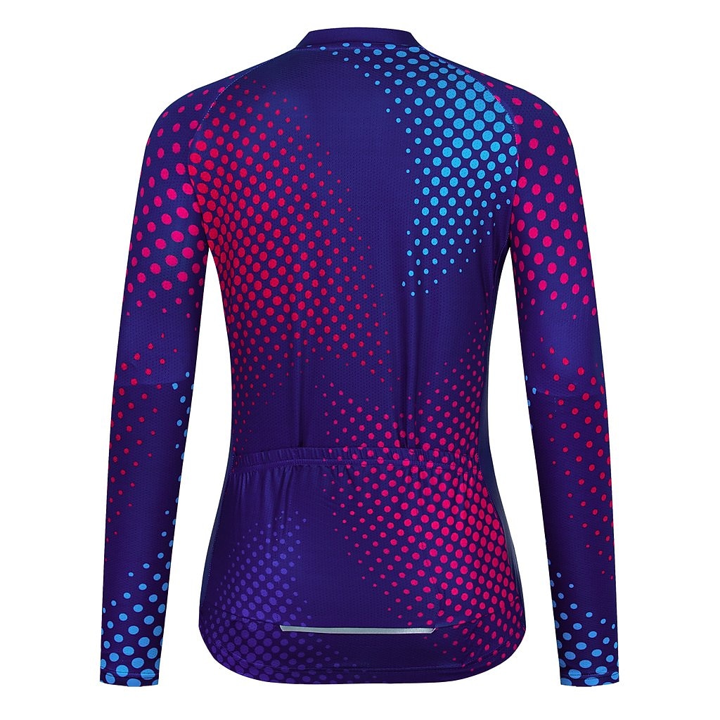 Mujer Maillot de Ciclismo A Lunares Manga Larga Bicicleta Maillot Camiseta con 3 bolsillos traseros MTB Bicicleta Montaña Ciclismo Carretera Secado rápido Bandas Reflectantes Bolsillo trasero 2026 - $34.99 –P3