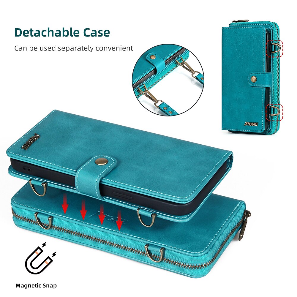 Phone Case For iPhone 15 Pro Max Plus iPhone 14 13 12 11 Pro Max Mini X XR XS Max 8 7 Plus Wallet Case Magnetic with Lanyard Shockproof Solid Color TPU PC PU Leather 2025 - $33.99 –P3