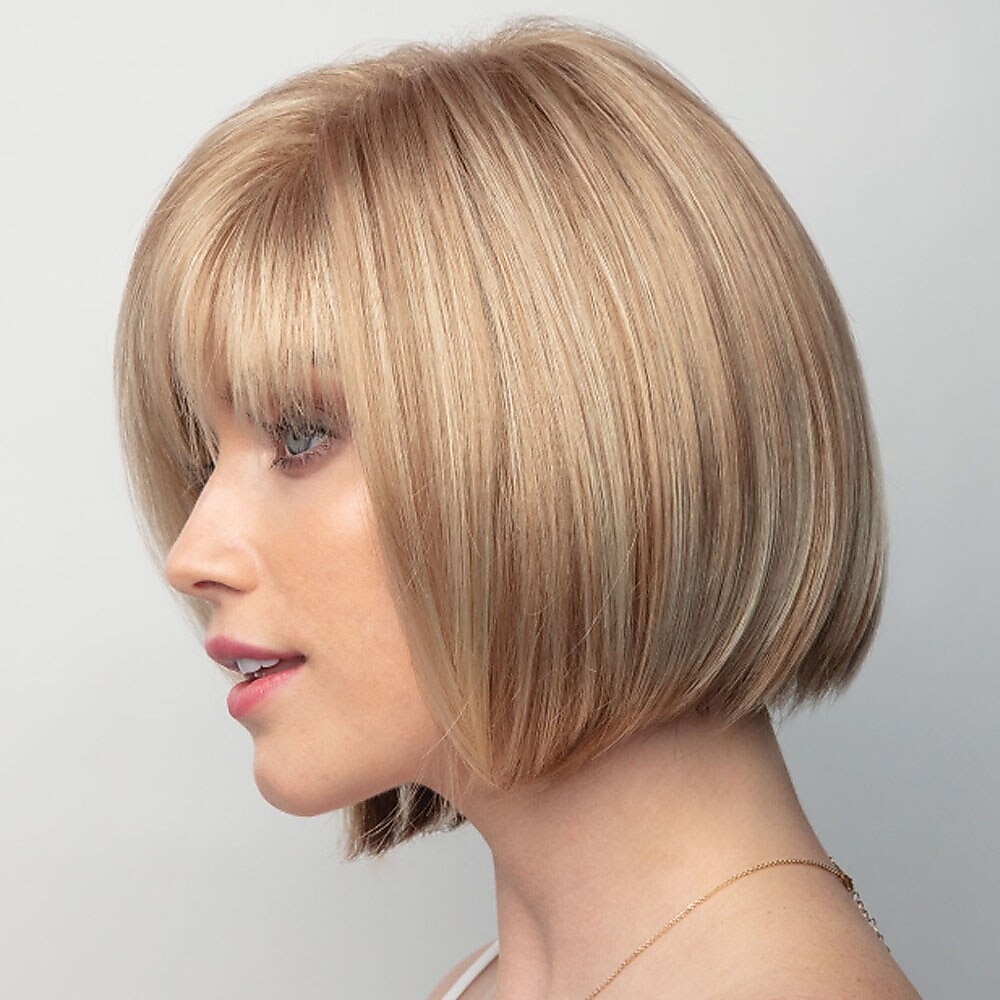 parrucca bionda bob parrucche bionde per le donne parrucca sintetica resistente al calore parrucca bob dritta corta marrone scuro da donna alla moda design evidenziato / parrucche balayage del 2025 a $20.99 –P4