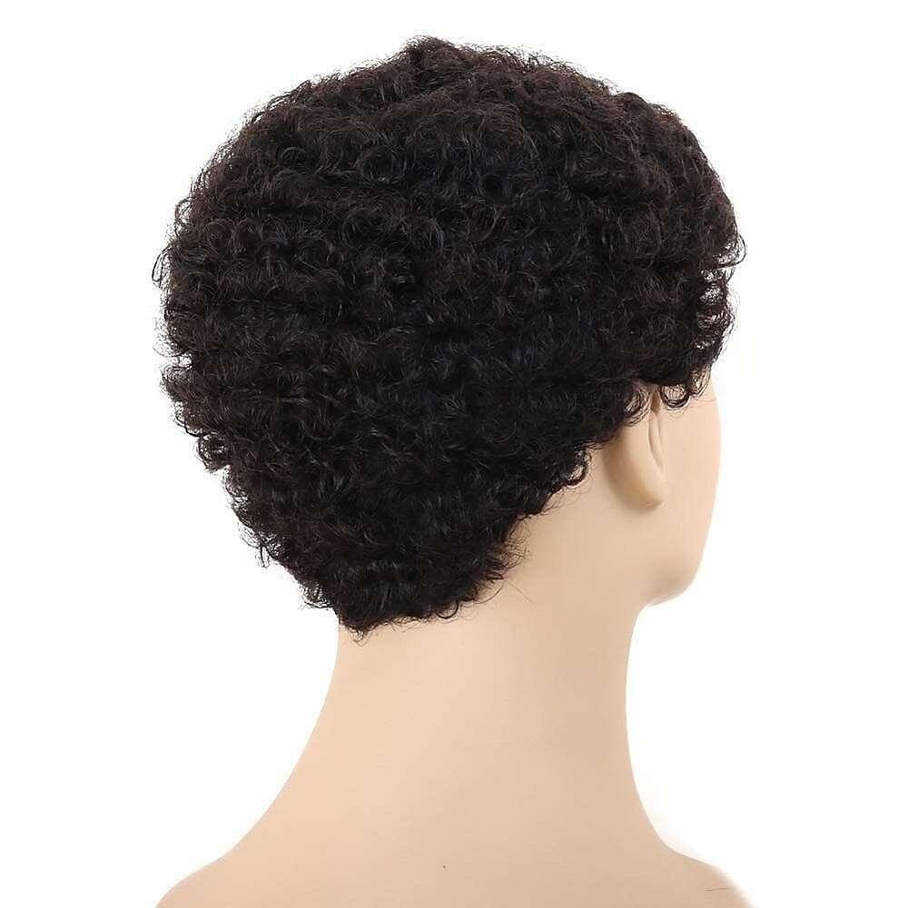 parrucche marroni per le donne parrucca sintetica resistente al calore parrucca riccia corta luce nera dorata capelli sintetici resistenti al calore soffici parrucche afro nere del 2025 a $23.99 –P9