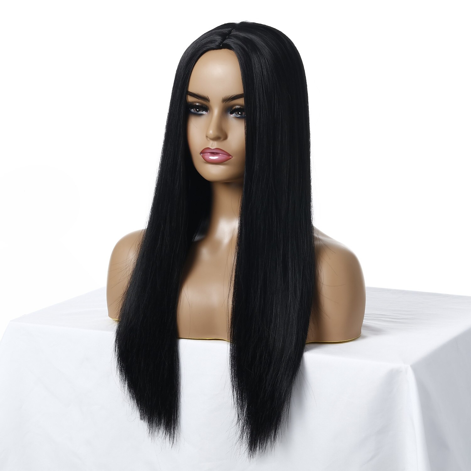 zwarte pruiken voor vrouwen synthetische pruik body wave middendeel pruik lang zeer lang natuurlijk zwart synthetisch haar 26 inch vrouwen modieus ontwerp middendeel pluizig blond bruin 2025 - $26.99 –P3