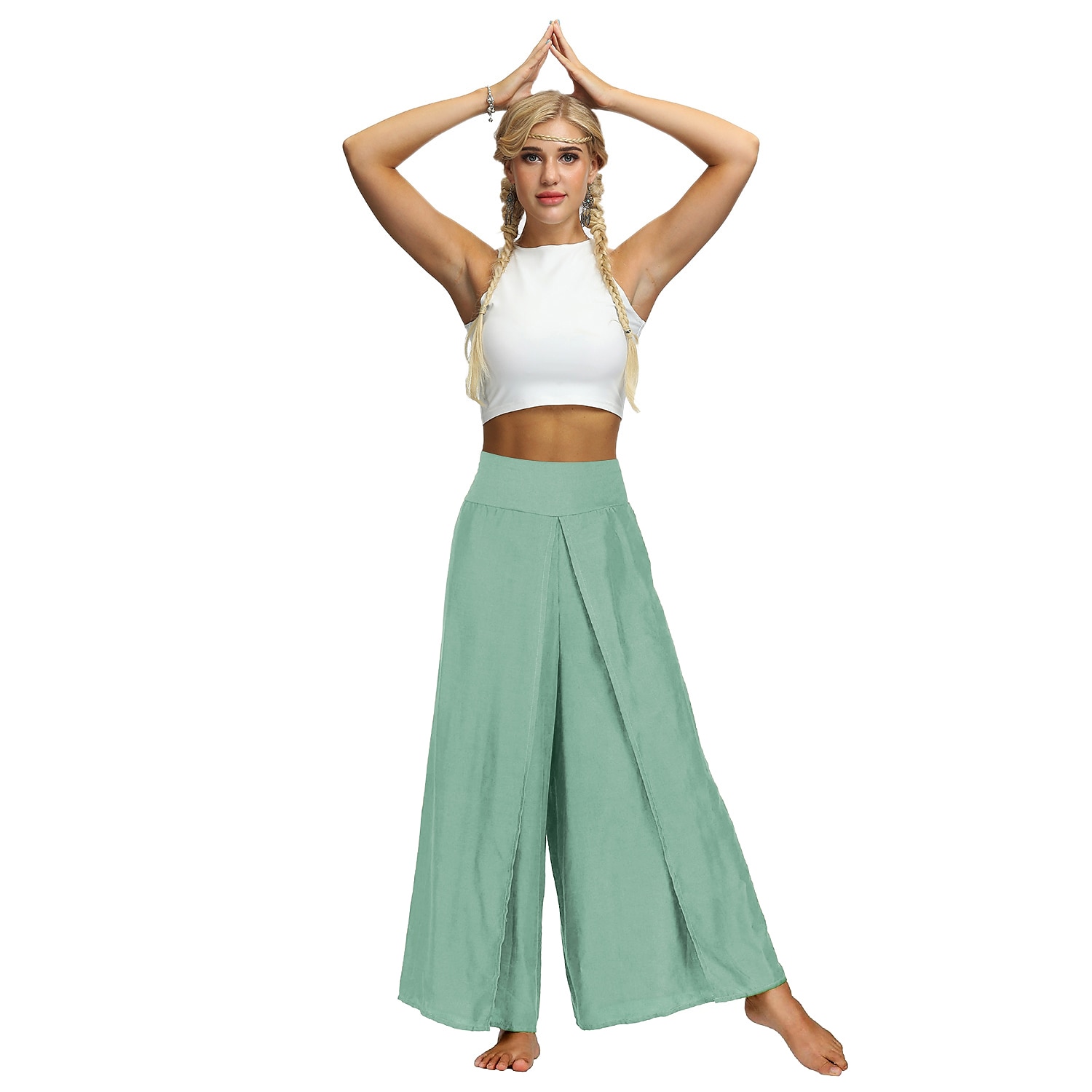 Women's Harem Pants Yoga Style for Gym Workout Pants Bottoms Bohemian Apricot Black Light Green Sports Activewear / Casual / Athleisure 2025 - $25.99 –P11