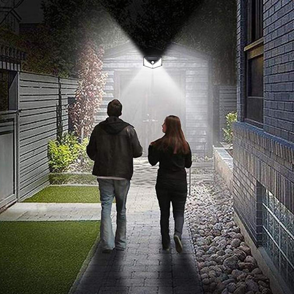 zonne-wandlampen buiten 100 leds 3 modi 270 verlichtingshoek zonne-bewegingssensor buitenlamp ip65 waterdichte lichtregeling zonne-wandlamp geschikt voor garagehek dek binnenplaats 2025 - $8.99 -P13