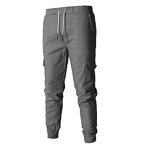 Herr Militärbyxor Cargo byxor Joggare Långbyxor Elastisk midja Flikficka Ensfärgat Utekväll Helgen Streetwear Stylish Svart Rubinrött 2025 - $20.99 –P3