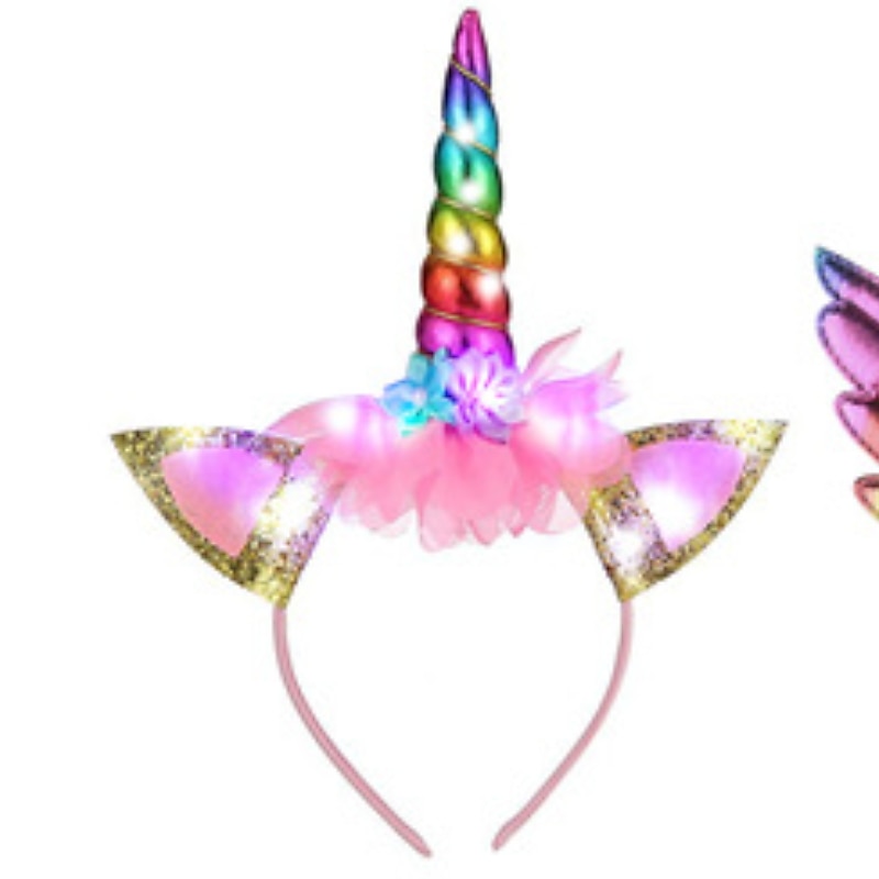 copii fete rochie tutu luminoasă cu unicorn cu led performanță de ziua de naștere plasă încrețită mozaic violet curcubeu albastru deschis bumbac deasupra genunchiului costum fără mâneci rochii drăguțe toamnă vară 2025 - $43.99 –P1