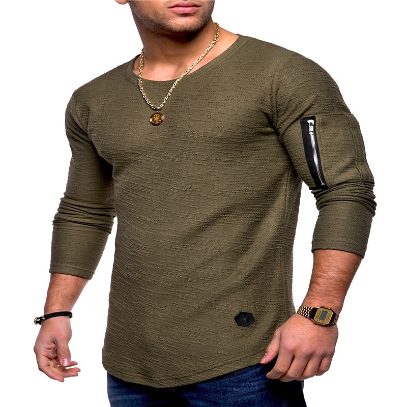 Men's T shirt Shirt non-printing Solid Colored Plus Size Round 
