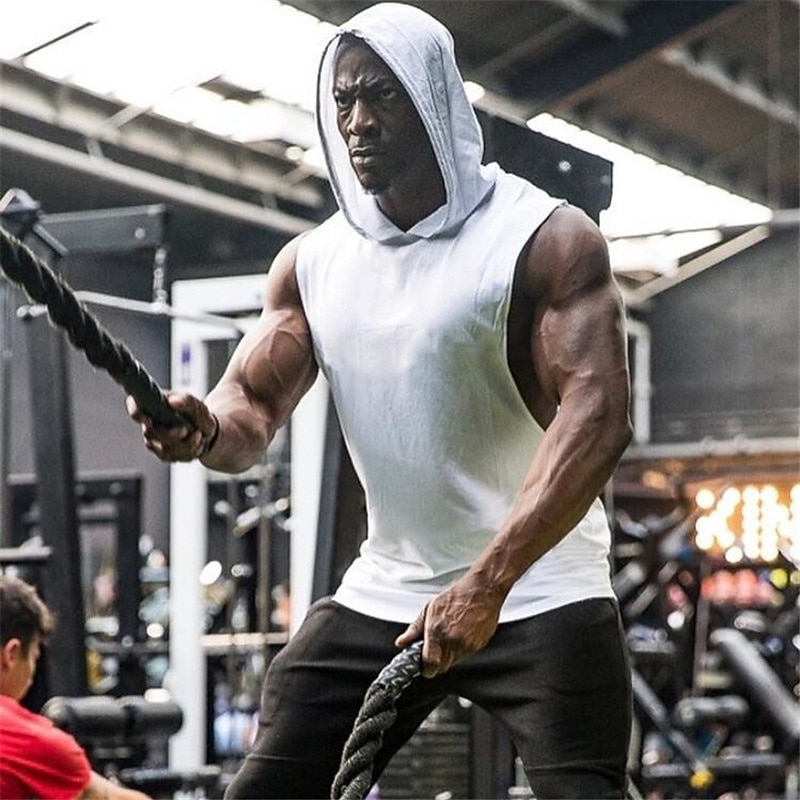 Men's Tank Top Vest Top Undershirt Sleeveless Shirt Sleeveless Hooded Summer Plain Sports Fashion Lightweight Vacation Casual Holiday Black White Blue Top Tee for Men 2026 - $15.49 –P3