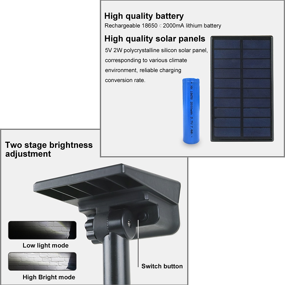 2PCS Solar Landscape Spotlight Outdoor 2 Brightness Modes 2 in 1 Solar Landscape Spotlight IP67 Waterproof Solar outdoor light lawn light pathway lights 2025 - $92.99 –P18