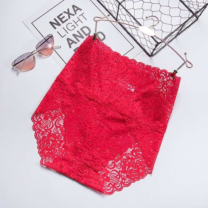 Women's Sexy Panties Brief Underwear 1 PC Underwear Sexy Comfort Lace Pure Color PU High Waist Sexy Green Black Purple M L XL Home Outfits 2025 - $7.99 –P6