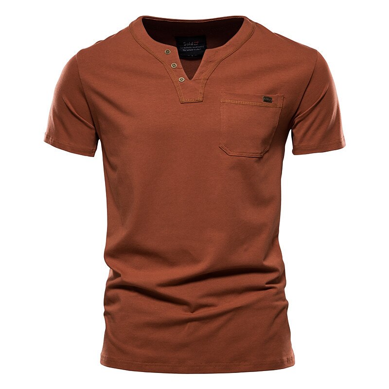 Men's T shirt Tee Plain V Neck Casual Holiday Short Sleeve Clothing Apparel Cotton Sports Fashion Lightweight Big and Tall 2023 - AED 102.98 –P9