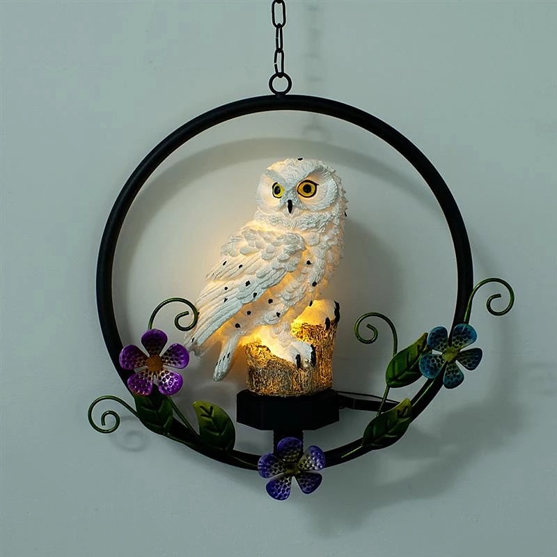 luci esterne a led solari gufo appeso luce notturna lampada da giardino impermeabile lampada a sospensione in resina cortile terrazza decorazione vacanza illuminazione del 2025 a $59.99 –P3