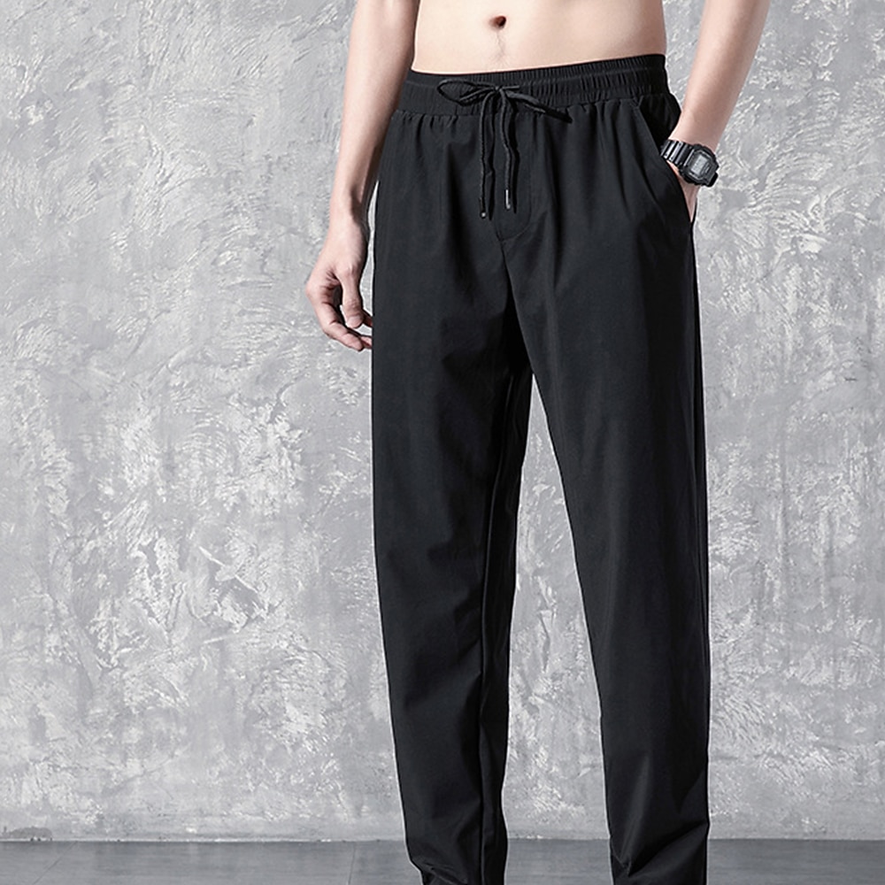 Per uomo Attivo Pantaloni Pantaloni casual Tasche A cordoncino Vita elastica Tinta unica Traspirante All'aperto Lunghezza intera Informale Giornaliero Abbigliamento di strada Moda Casuale / sportivo del 2025 a $8.99 –P1