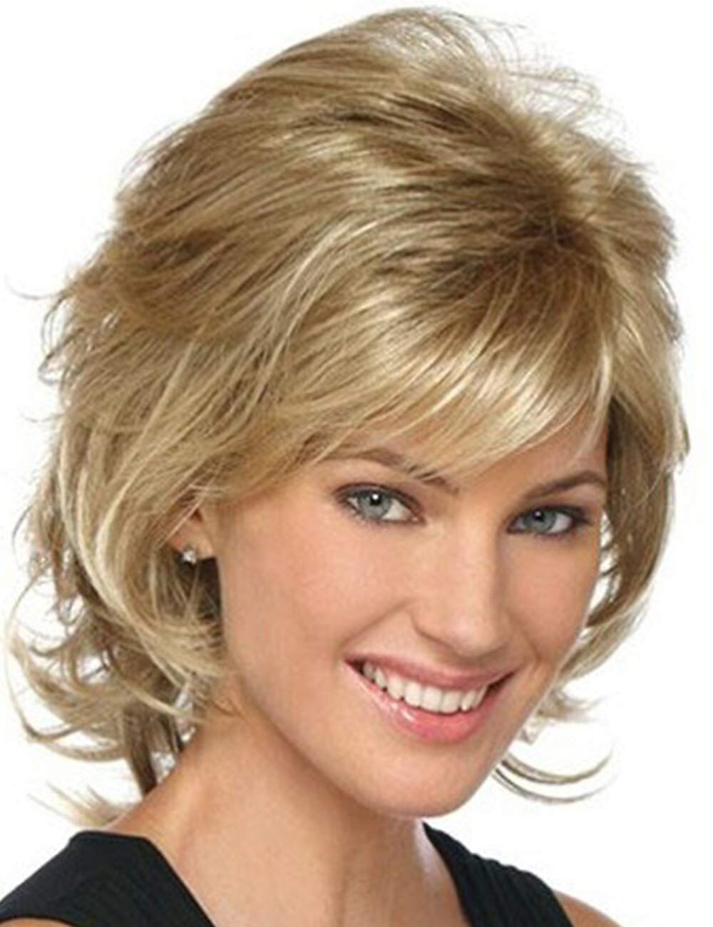 Short Mixed Blonde Curly Wig with Bangs Natural Wavy Synthetic Wig for Women Short Natural Wavy Wigs 2026 - $28.99 –P1