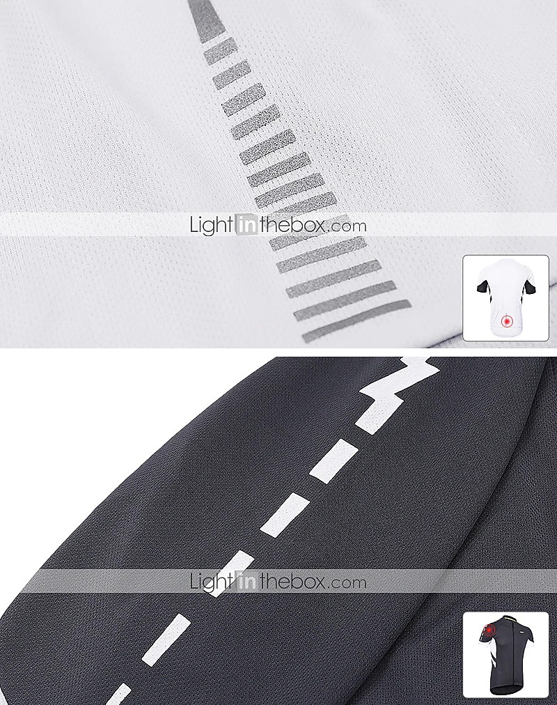 Men's Cycling Jersey Solid Color Short Sleeve Bike Jersey with 3 Rear Pockets Mountain Bike MTB Road Bike Cycling Breathability Reflective Strips Back Pocket Ultra Light Fabric Sports Dark Grey White 2026 - $28.99 –P20