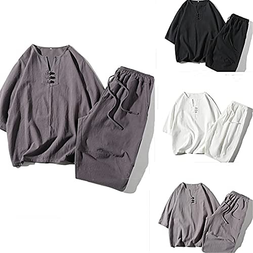 Herren T-Shirt Anzüge Trainingsanzug Tennishemd Shorts und T-Shirt-Set Sport Designer Lässig 2 teilig Schwarz Weiß Hellgrau Top T-Shirt für Herren 2025 - $25.99 –P2