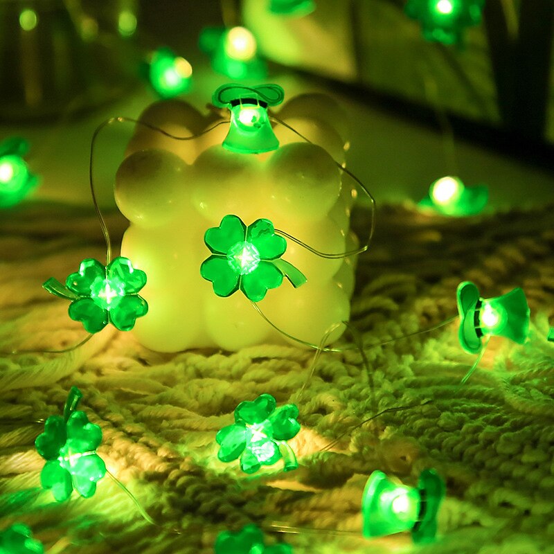st. luci diurne di patrick quadrifogli decorativi luci della stringa del led 5m 16.4ft 50leds alimentato a batteria fata lucky clover luci della stringa per la camera da letto festa festa verde irlandese decorazione del 2025 a $12.99 –P9
