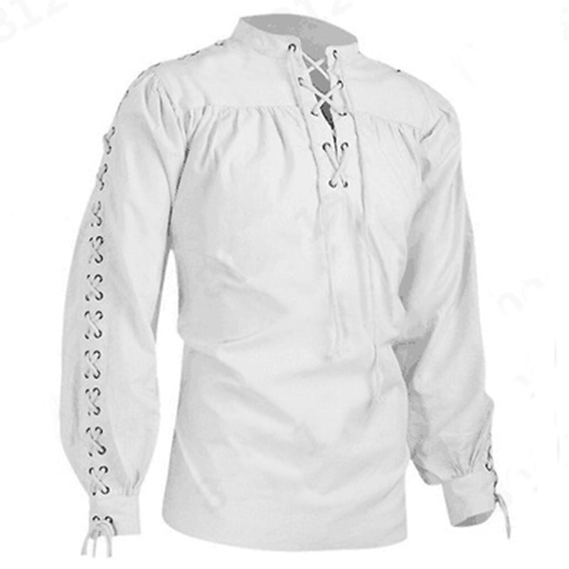 Warrior Plus Size Punk & Gothic Medieval Renaissance 17th Century T-shirt Men's Costume Vintage Cosplay Party Long Sleeve Shirt 2026 - $48.99 –P5