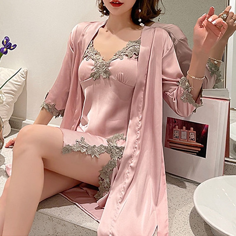 Elegant Silk Nightgown  Silk nightgown, Dress size chart women, Silk  sleepwear