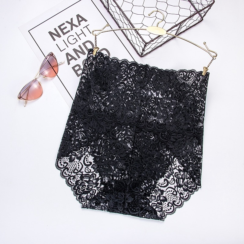 Women's Sexy Panties Brief Underwear 1 PC Underwear Sexy Comfort Lace Pure Color PU High Waist Sexy Green Black Purple M L XL Home Outfits 2025 - $7.99 –P4