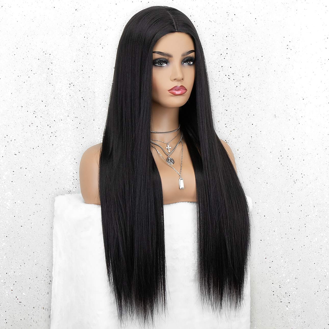 zwarte pruiken voor vrouwen synthetische pruik rechte middendeel pruik ombre a1 a2 a3 a4 a5 synthetisch haar 26 inch vrouwen rood zwart ombre 2025 - $26.99 –P17