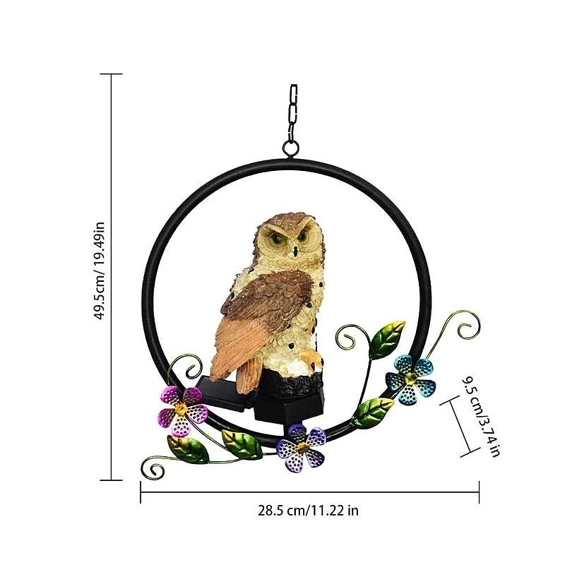 luci esterne a led solari gufo appeso luce notturna lampada da giardino impermeabile lampada a sospensione in resina cortile terrazza decorazione vacanza illuminazione del 2025 a $59.99 –P6