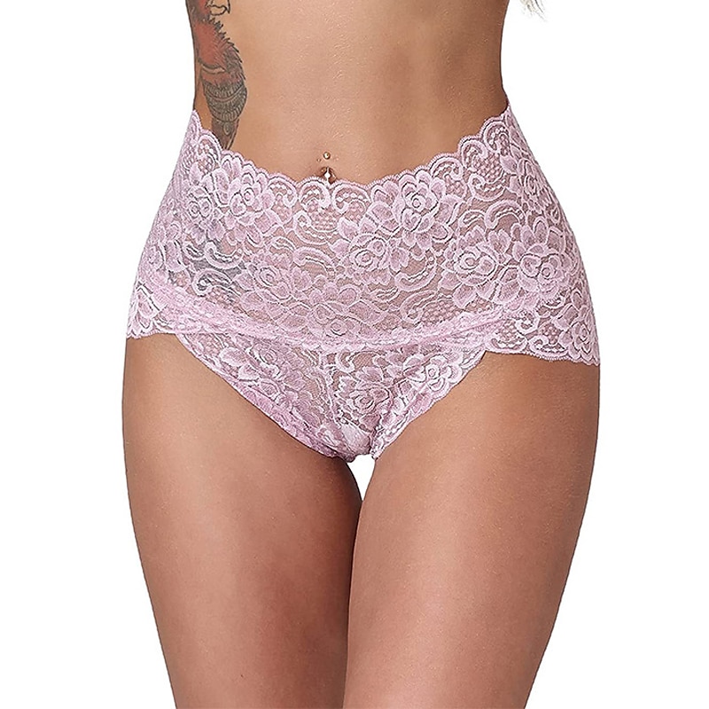 Women's Sexy Panties Brief Underwear 1 PC Underwear Sexy Comfort Lace Pure Color PU High Waist Sexy Green Black Purple M L XL Home Outfits 2025 - $7.99 –P1