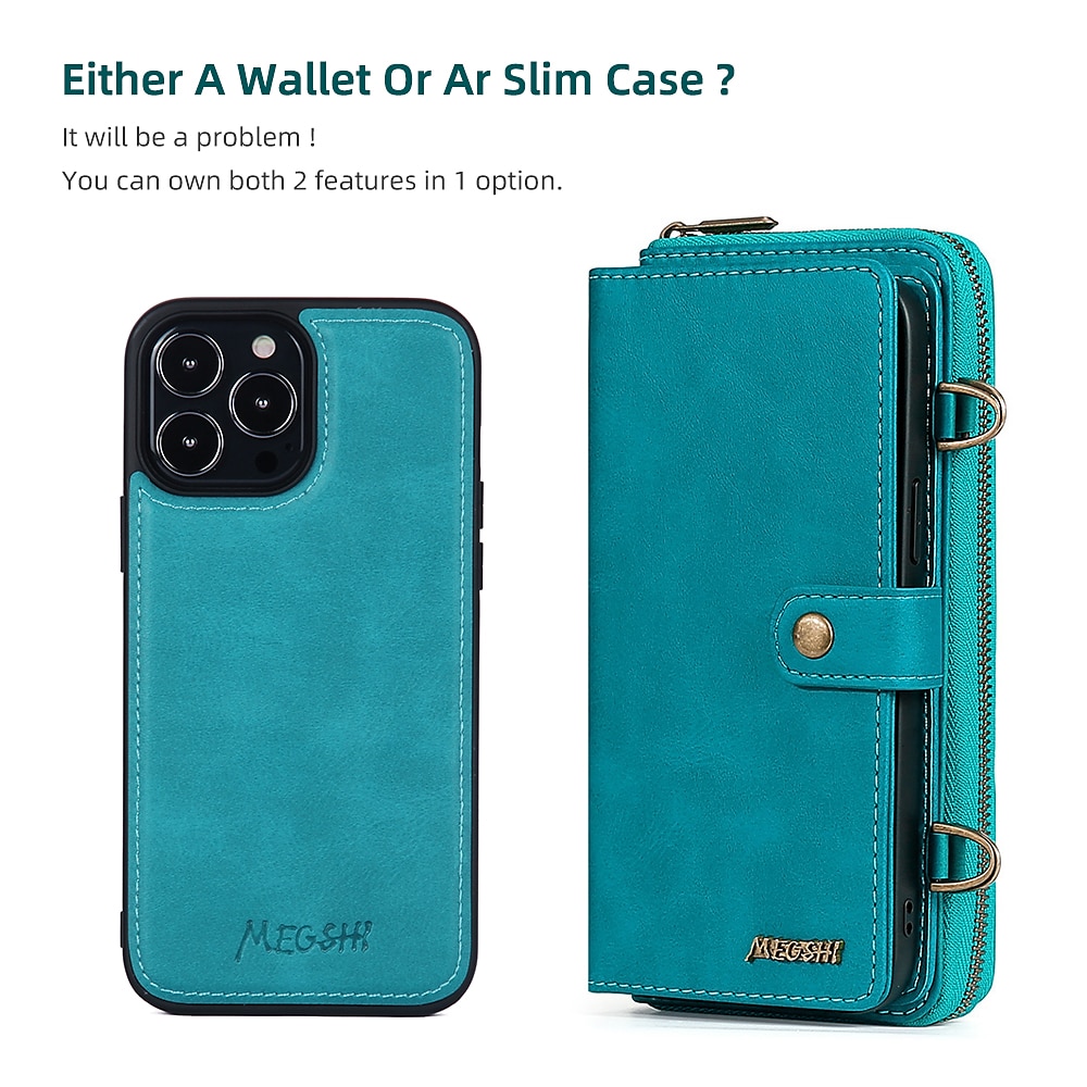 Phone Case For iPhone 15 Pro Max Plus iPhone 14 13 12 11 Pro Max Mini X XR XS Max 8 7 Plus Wallet Case Magnetic with Lanyard Shockproof Solid Color TPU PC PU Leather 2025 - $33.99 –P1
