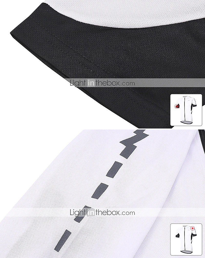 Men's Cycling Jersey Solid Color Short Sleeve Bike Jersey with 3 Rear Pockets Mountain Bike MTB Road Bike Cycling Breathability Reflective Strips Back Pocket Ultra Light Fabric Sports Dark Grey White 2026 - $28.99 –P18