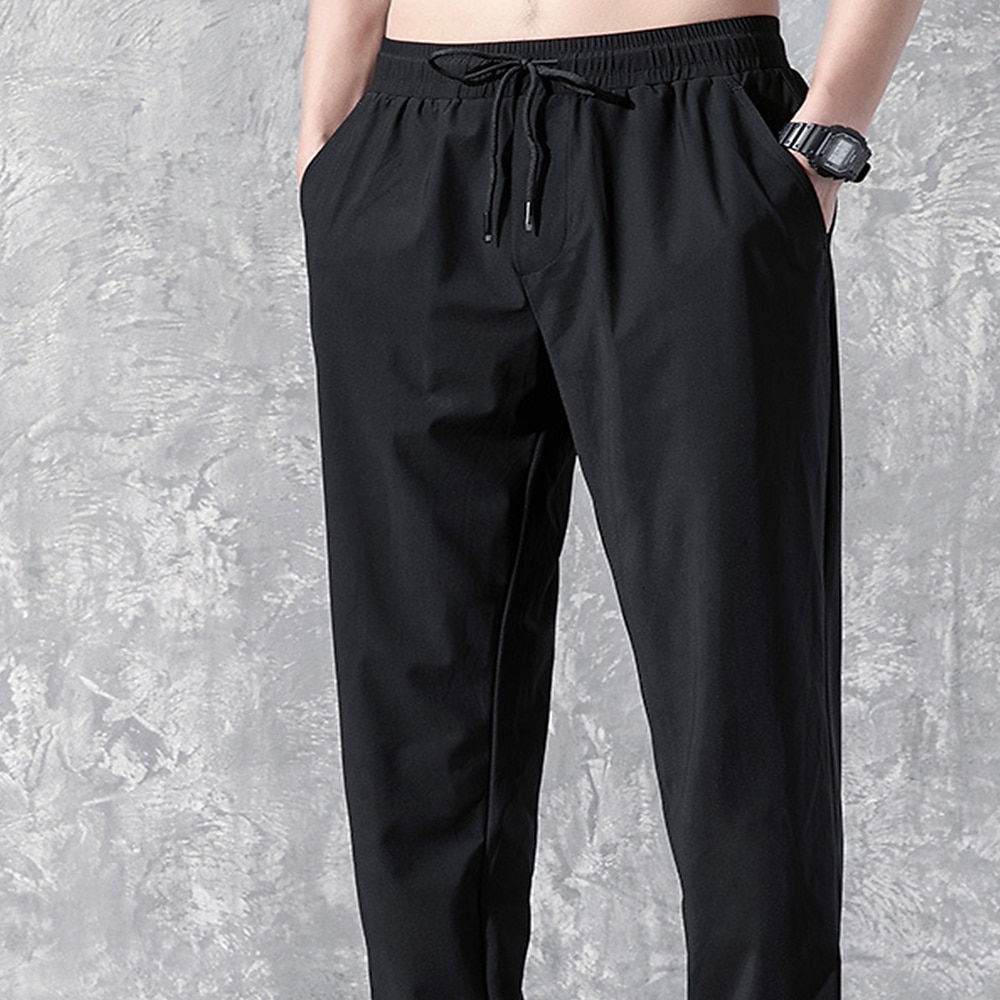 Per uomo Attivo Pantaloni Pantaloni casual Tasche A cordoncino Vita elastica Tinta unica Traspirante All'aperto Lunghezza intera Informale Giornaliero Abbigliamento di strada Moda Casuale / sportivo del 2025 a $8.99 –P2