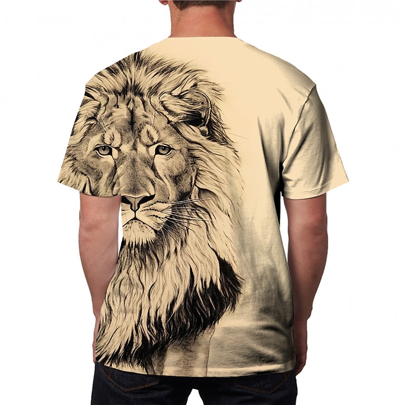 Men's Unisex Lion Graphic Prints T shirt Short Sleeve T shirt 3D Print Crew Neck Shirt Designer Plus Size Casual Daily Holiday A B C Summer Clothing Apparel Plus Size S M L XL XXL 3XL 4XL 2025 - $17.99 –P2