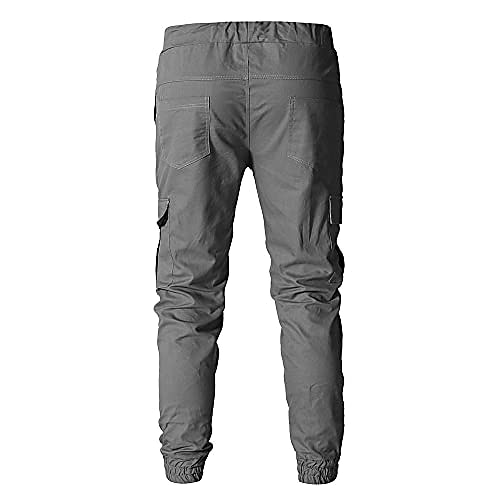 Herr Militärbyxor Cargo byxor Joggare Långbyxor Elastisk midja Flikficka Ensfärgat Utekväll Helgen Streetwear Stylish Svart Rubinrött 2025 - $20.99 –P4