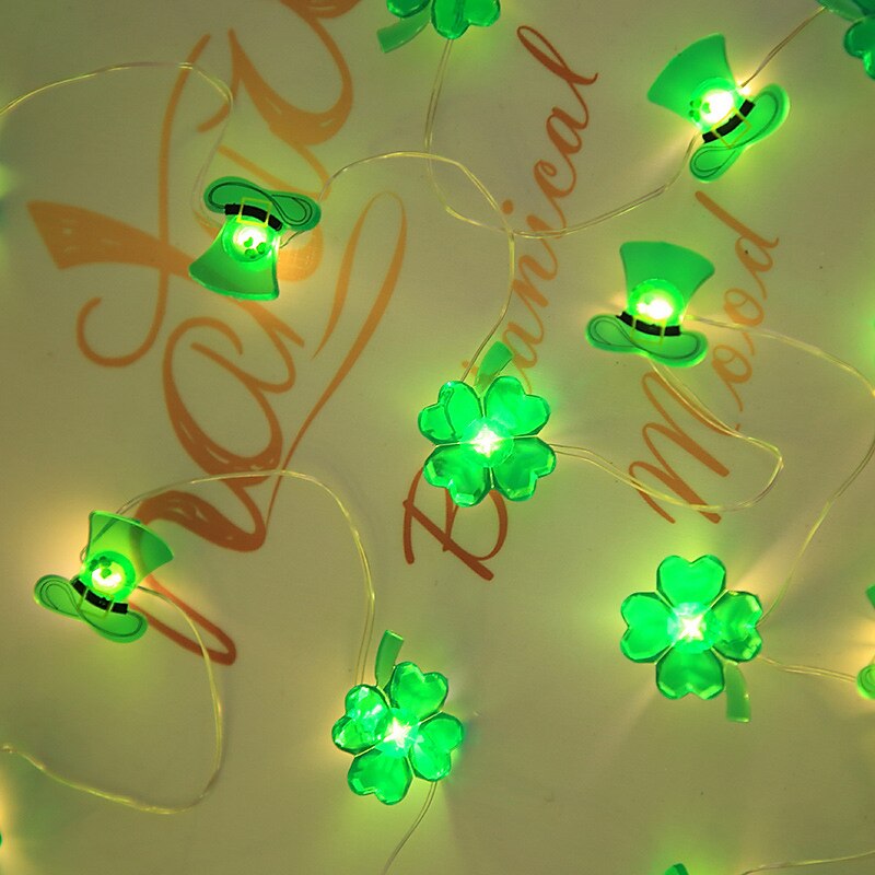 st. luci diurne di patrick quadrifogli decorativi luci della stringa del led 5m 16.4ft 50leds alimentato a batteria fata lucky clover luci della stringa per la camera da letto festa festa verde irlandese decorazione del 2025 a $12.99 –P6