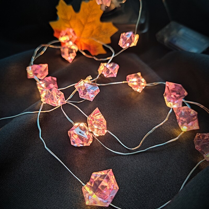 tündérfüzér lámpák 2m/6.56ft kristály alakú 20 leds rézhuzalos lámpák elemes vagy usb-s karácsonyi esküvői parti házikert ünnepi dekoráció 2025 - $12.99 –P3